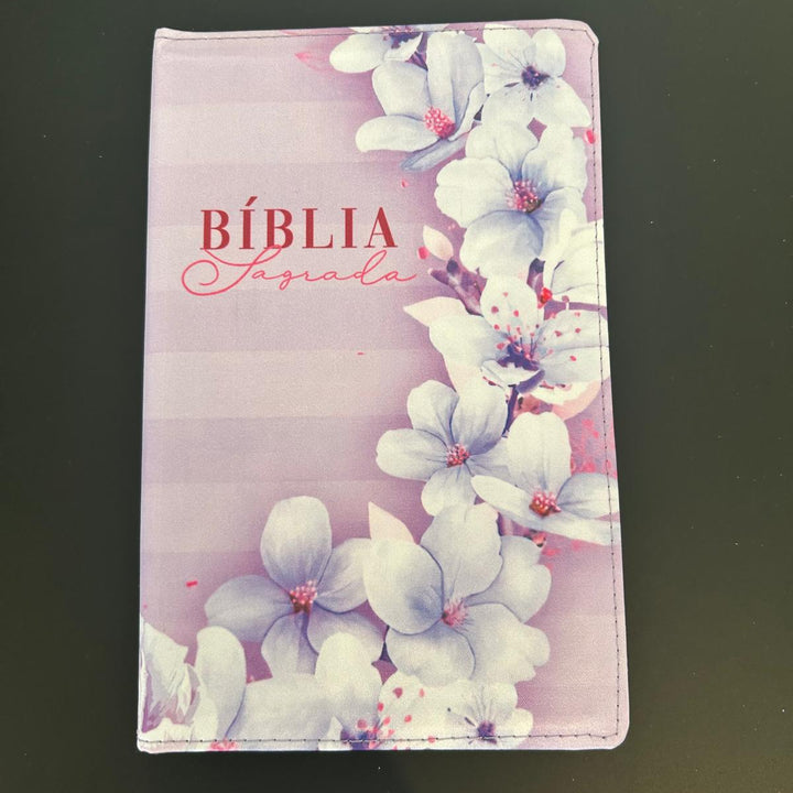 Biblia ARC Borda Floral Orquidea Lilas